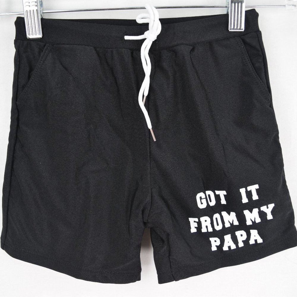 Brand Pat Pat, Size 5-6Y, Color Solid Black With White Writing And Drawstrings